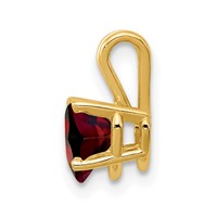 14K 6mm Yellow Gold Heart Garnet Pendant view 2
