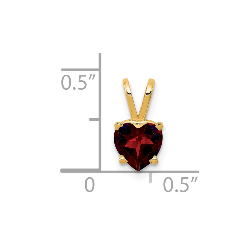 14k 6mm Heart Garnet pendant (XP429GA)