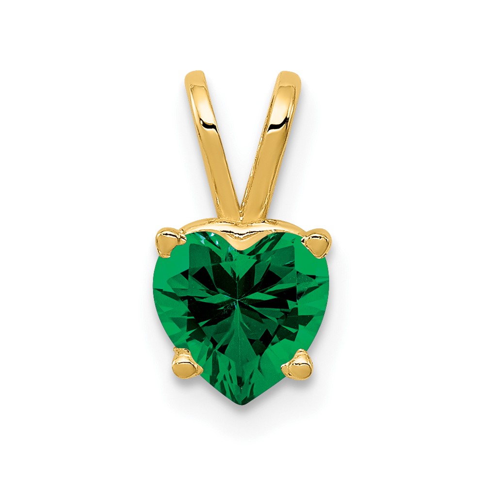 14K 6mm Yellow Gold Heart Mount St. Helens Pendant