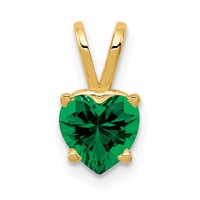 14K 6mm Yellow Gold Heart Mount St. Helens Pendant view 1