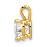 14K 7mm Yellow Gold Heart Cubic Zirconia Pendant view 2