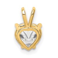 14K 7mm Yellow Gold Heart Cubic Zirconia Pendant view 3