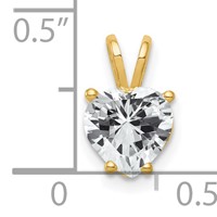 14K 7mm Yellow Gold Heart Cubic Zirconia Pendant view 4