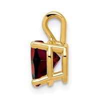 14K 7mm Yellow Gold Heart Garnet Pendant view 2
