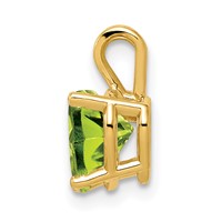 14K 7mm Yellow Gold Heart Peridot Pendant view 2