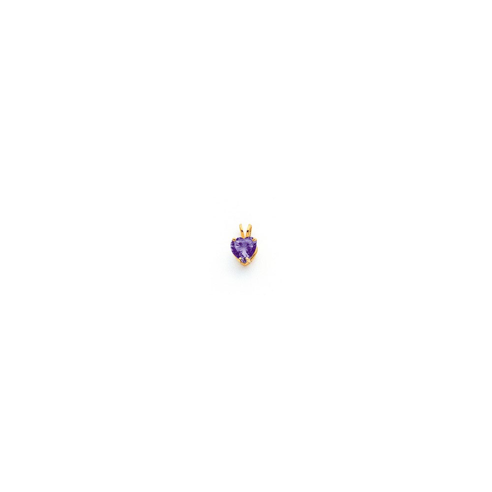 14K 7mm Yellow Gold Heart Tsavorite Pendant