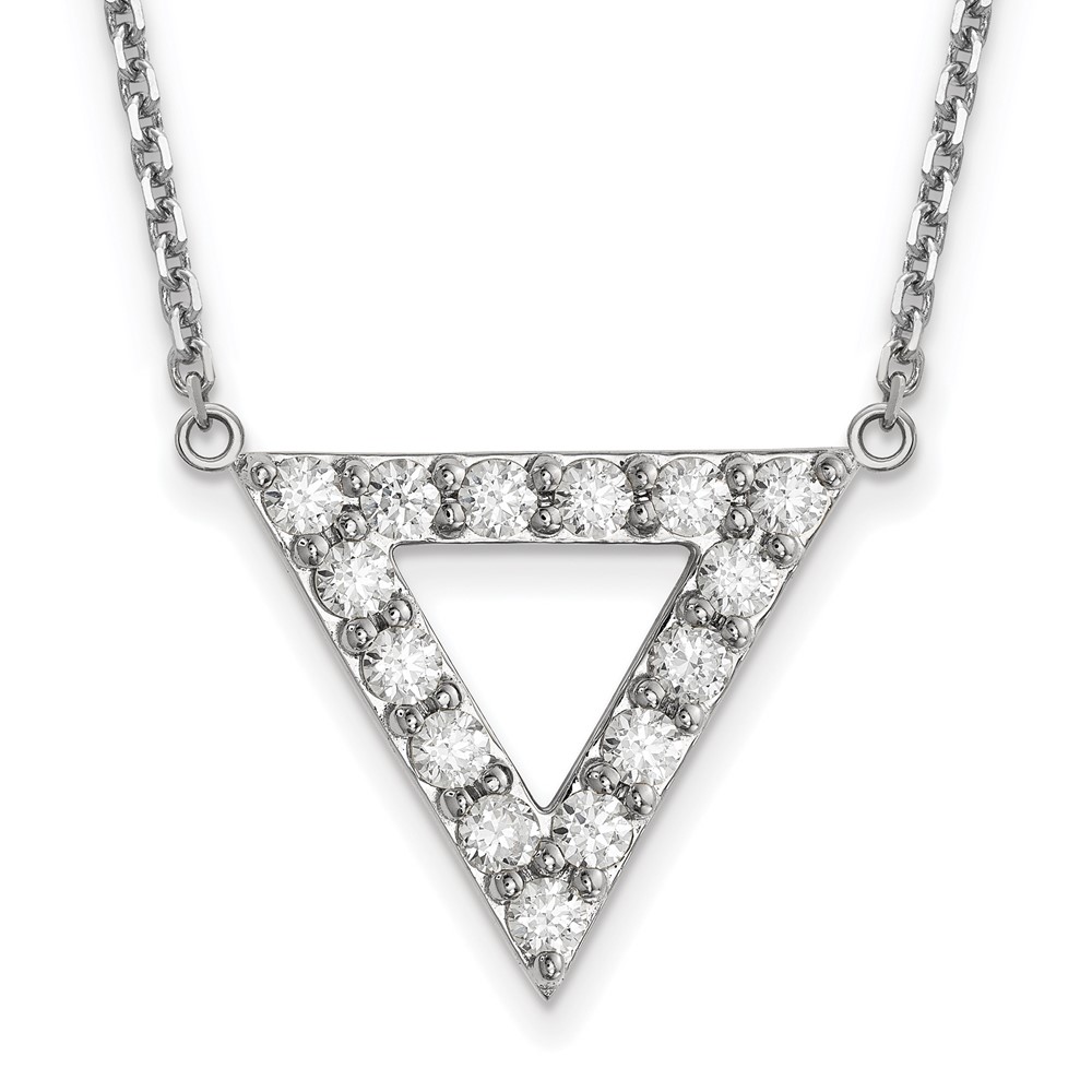 14kw A Quality Lab Grown Diamond SI+, H+, Triangle Necklace
