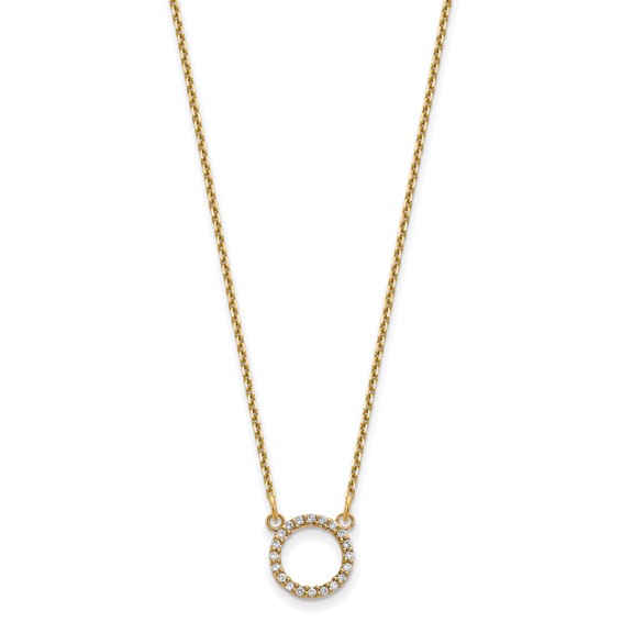 Gold Open Circle Diamond Necklace