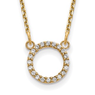 Gold Open Circle Diamond Necklace