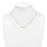 14K Yellow Gold Polished 0.05 Carat a Diamond Tiny Bar Necklace, 18" view 3