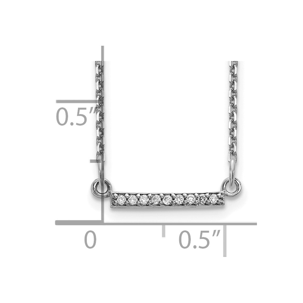 14k White Gold Polished 1/20 carat A Diamond Tiny Bar 18 inch Necklace (XP5030WA)