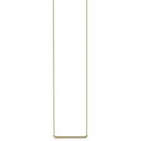 14K Yellow Gold Polished 0.12 Carat Diamond Bar Necklace, 18" view 2