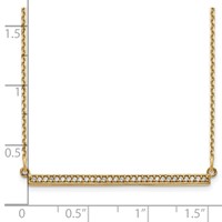 14K Yellow Gold Polished 0.12 Carat Diamond Bar Necklace, 18" view 3