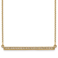 14K Yellow Gold Polished 0.12 Carat Diamond Bar Necklace, 18" view 1