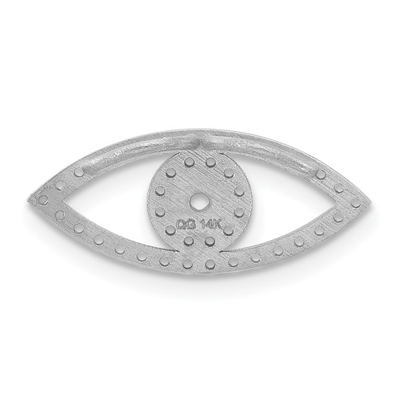 14k White Gold Small Evil Eye Chain Slide Mounting