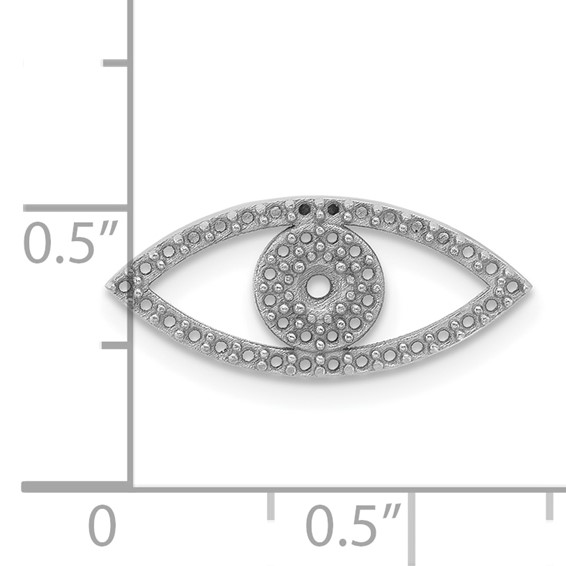 14k White Gold Small Evil Eye Chain Slide Mounting