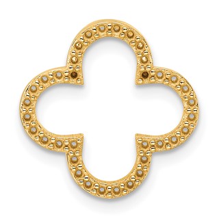 14k Holds 36-1.1mm Stones Small Quatrefoil Design Pendant Mounting