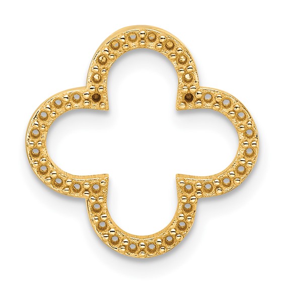 14k Holds 36-1.1mm Stones Small Quatrefoil Design Pendant Mounting