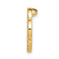 14K Yellow Gold Polished 0.25 Carat Diamond Small Quatrefoil Design Pendant view 2
