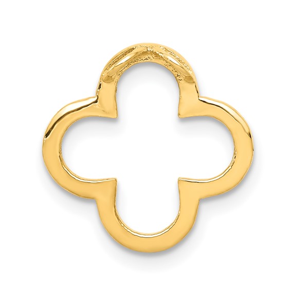 14k Small Diamond Quatrefoil Design Pendant