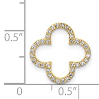 14K Yellow Gold Polished 0.25 Carat Diamond Small Quatrefoil Design Pendant view 3