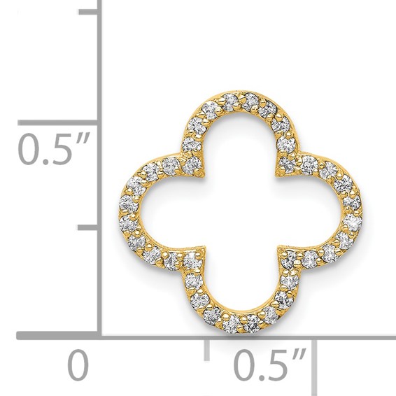 14k Small Diamond Quatrefoil Design Pendant