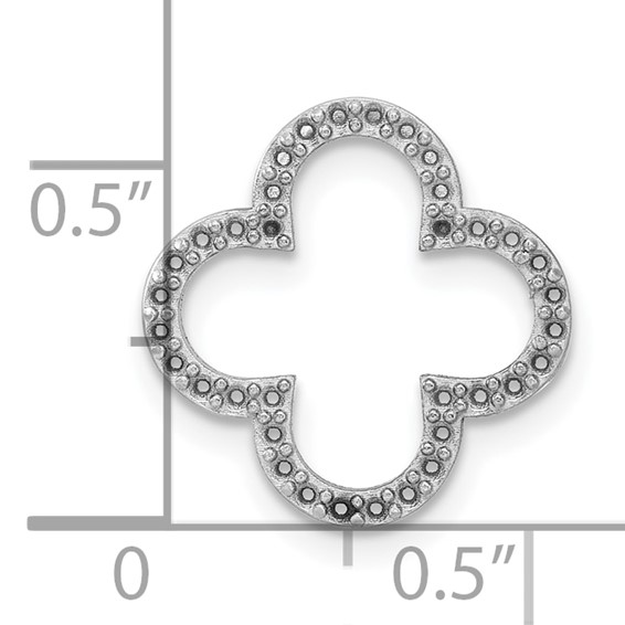 14k White Gold Holds 36-1.1mm Stones Small Quatrefoil Design Pendant Mounting