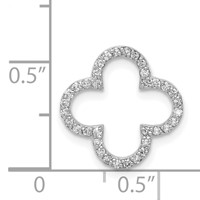 14K White Gold Polished 0.25 Carat Diamond Small Quatrefoil Design Pendant view 2