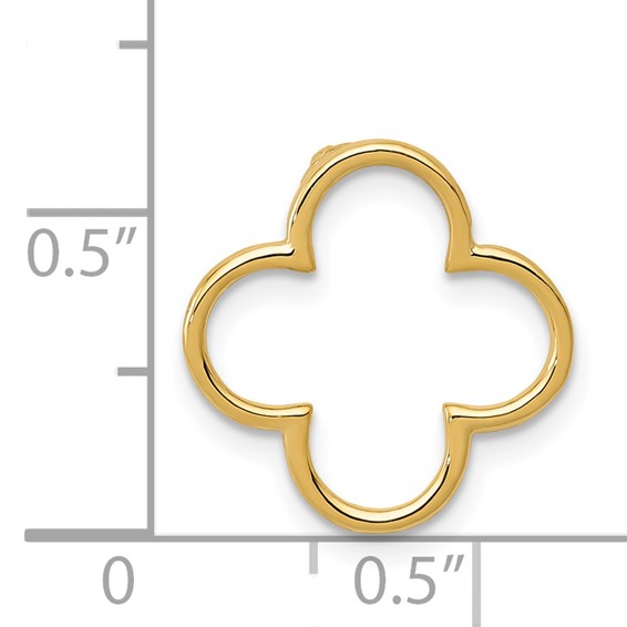 14k Small Quatrefoil Design Chain Slide