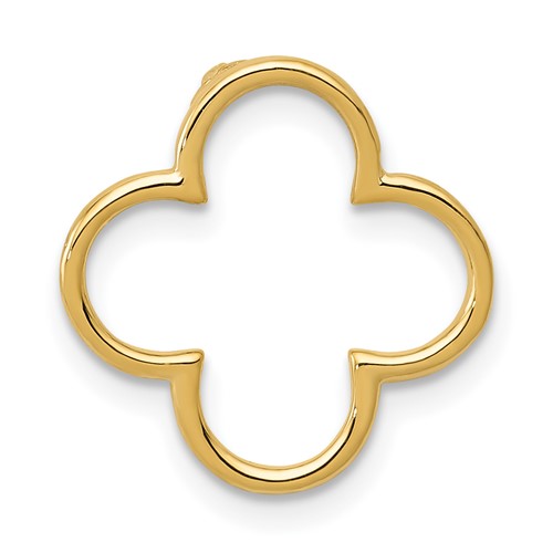 14K Yellow Gold Small Quatrefoil Design Chain Slide