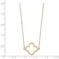 14K Yellow Gold Polished Open Quatrefoil Design Necklace, 18" view 3