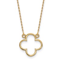 14K Yellow Gold Polished Open Quatrefoil Design Necklace, 18" view 1