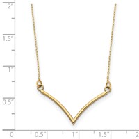 14K Polished 18 Inch V-Necklace view 3