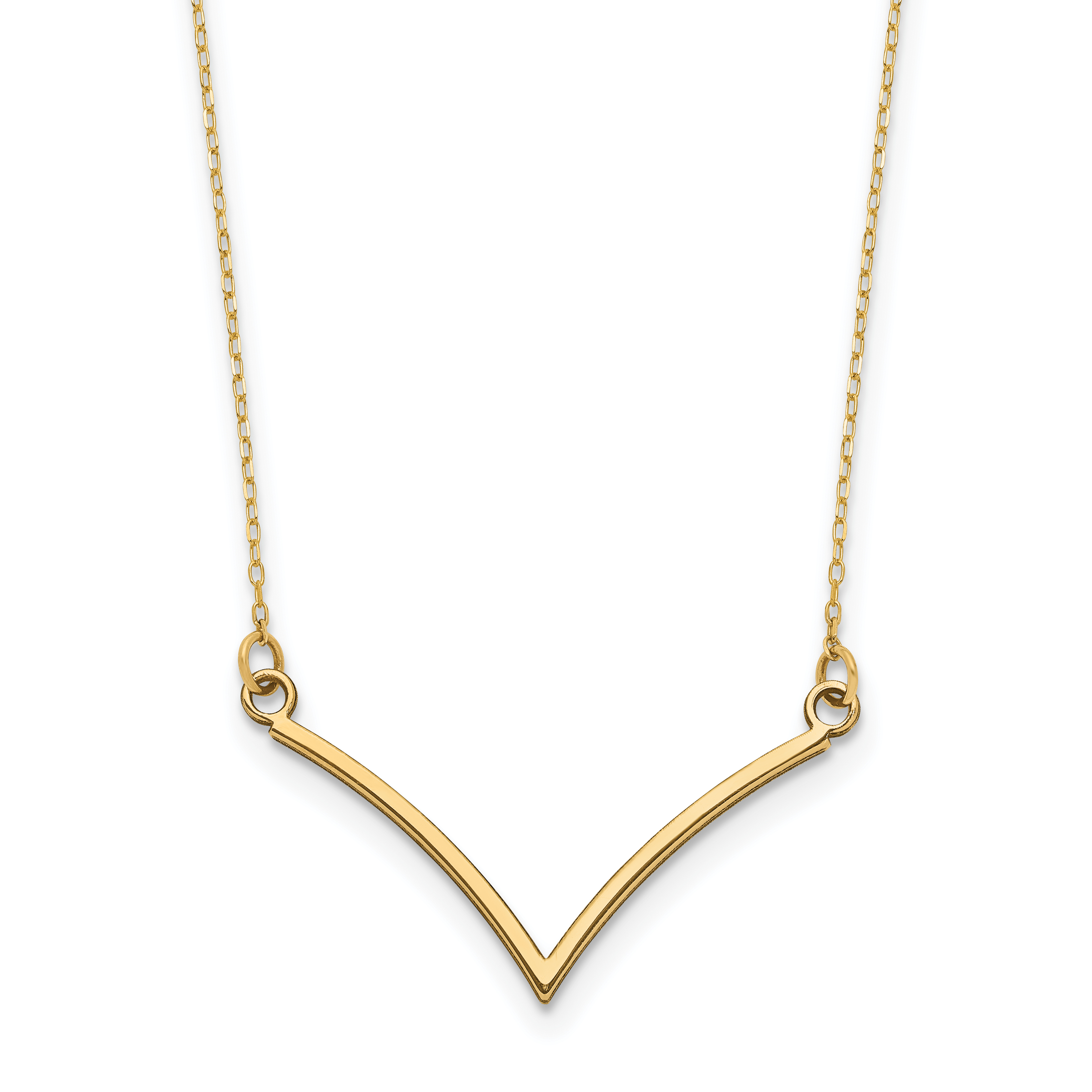 14k Polished 18 inch V-Necklace (XP5059)