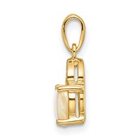 14K Yellow Gold and Rhodium Genuine Opal Heart Pendant with Diamond Accent view 2