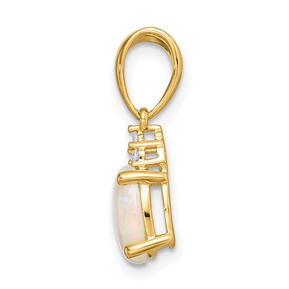 14k Austrian Opal and Diamond Pendant