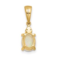 14K Yellow Gold Austrian Opal and Diamond Pendant view 4