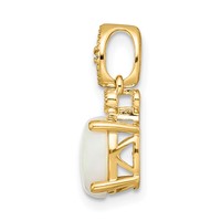 14K Yellow Gold Austrian Opal and Diamond Pendant view 2