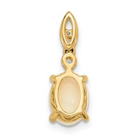 14K Yellow Gold Austrian Opal and Diamond Pendant view 4