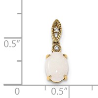 14K Yellow Gold Austrian Opal and Diamond Pendant view 3