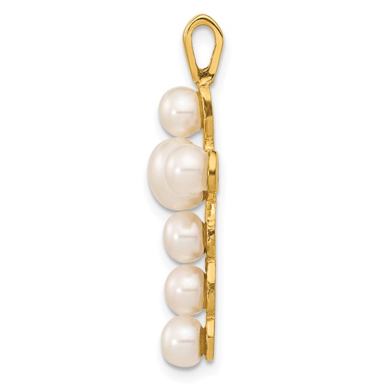 Gold Polished Cross Pearl Pendants