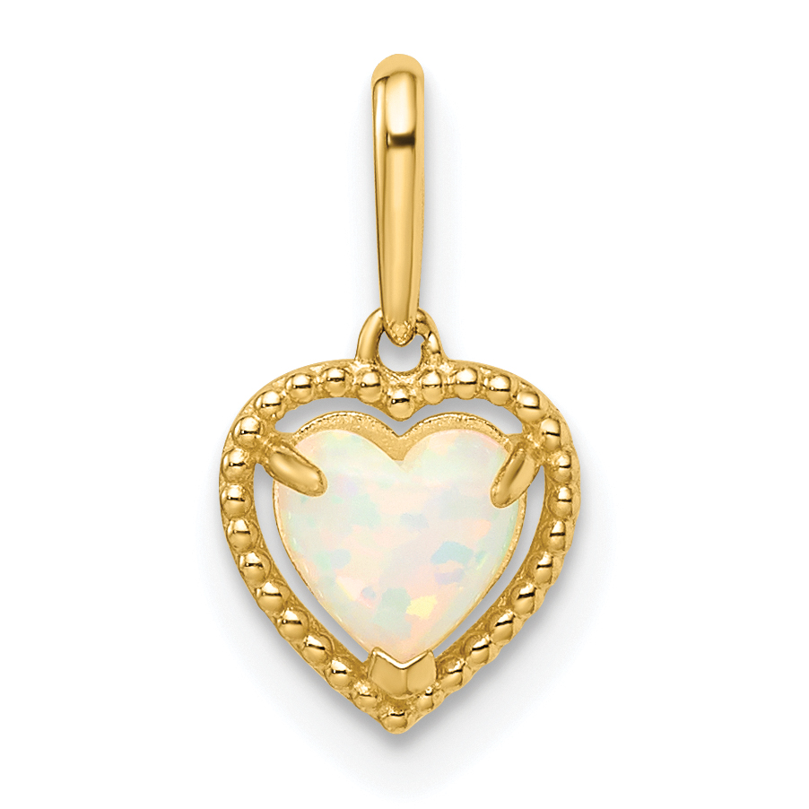 14k Lab Created Opal Heart Pendant (XP5301OP)