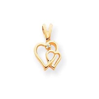 14k AA Diamond heart pendant