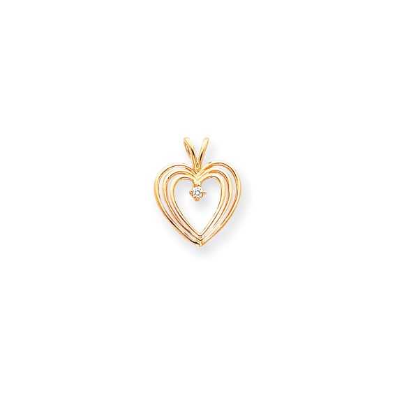 14k A Diamond heart pendant