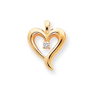 14k VS Diamond heart pendant
