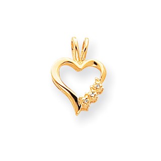 14k A Diamond heart pendant