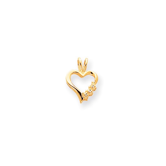 14k A Diamond heart pendant