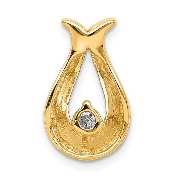 Gold Polished Diamond Slide Pendants