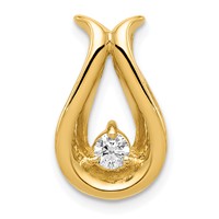 14K Yellow Gold Complete 3.4mm Aaa Diamond Teardrop-Shape Chain Slide view 1