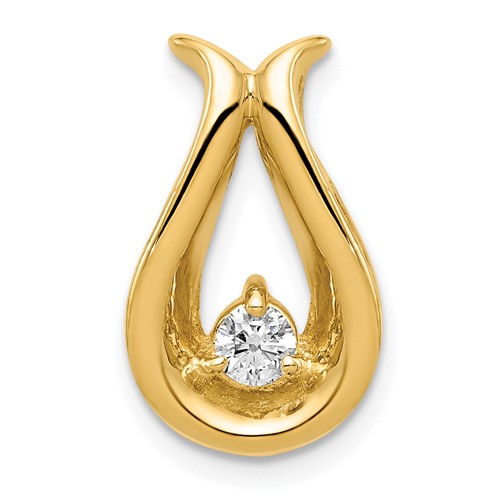 14K Yellow Gold Complete 3.4mm a Diamond Teardrop-Shape Chain Slide